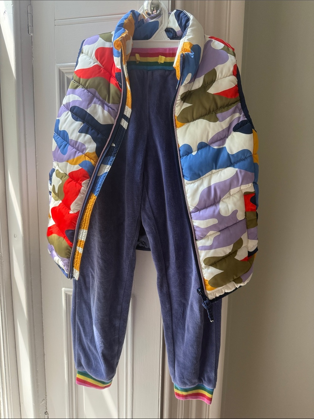 Boden Little Kid Sherpa Vest & Pants Set Multi Camouflage Size 4-5-7